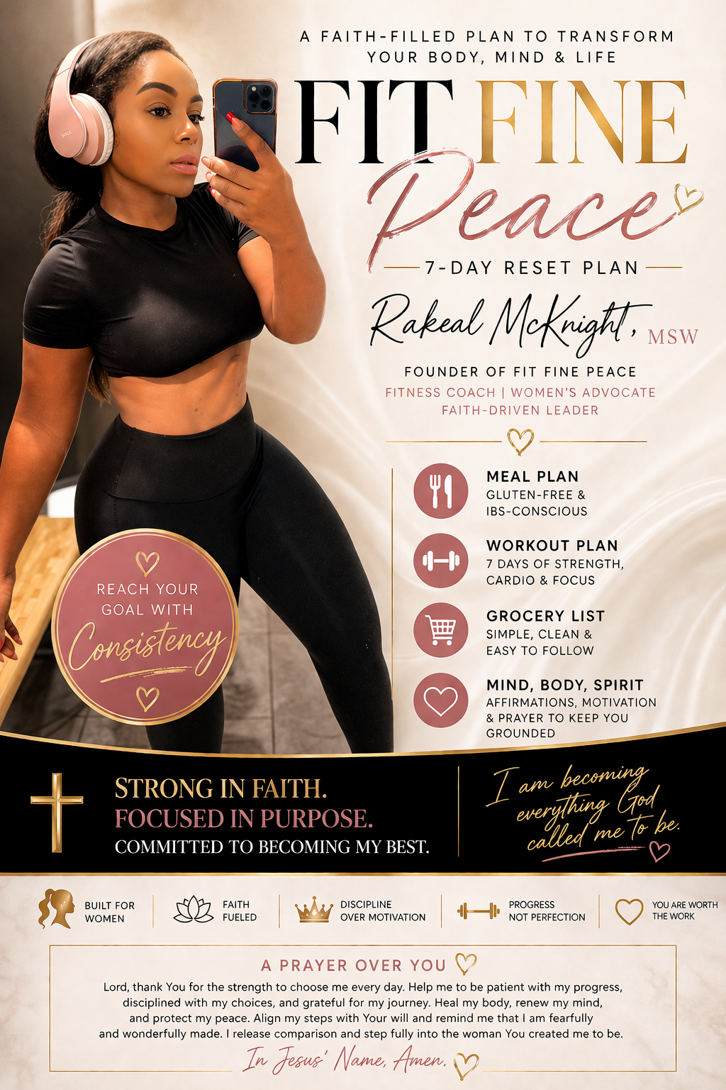 Fit Fine Peace: 7-Day Glow Up Reset (Meal Plan, Workouts & Mindset Guide) Ebook