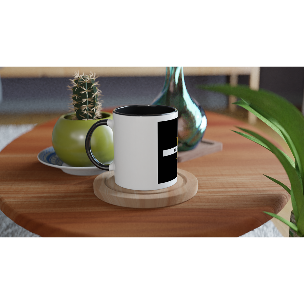Fit, Fine, Peace White 11oz Ceramic Mug with Color Inside