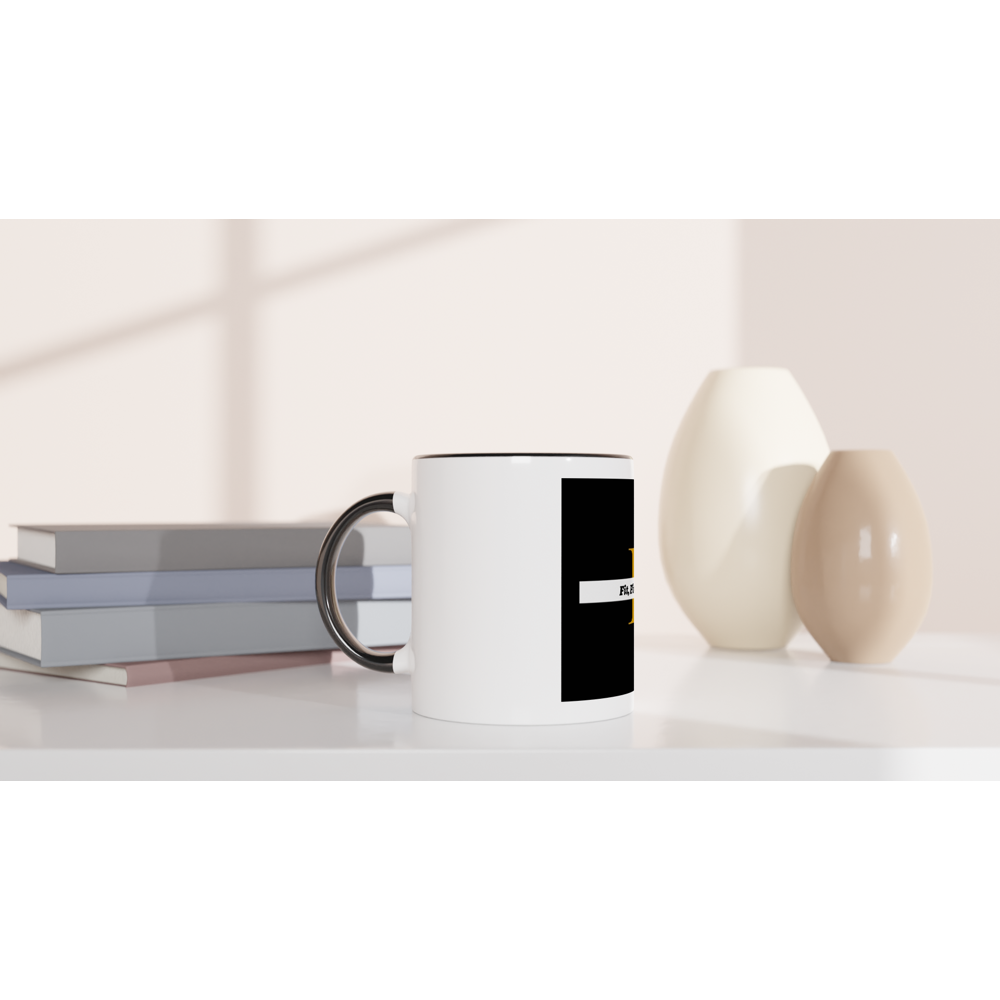 Fit, Fine, Peace White 11oz Ceramic Mug with Color Inside